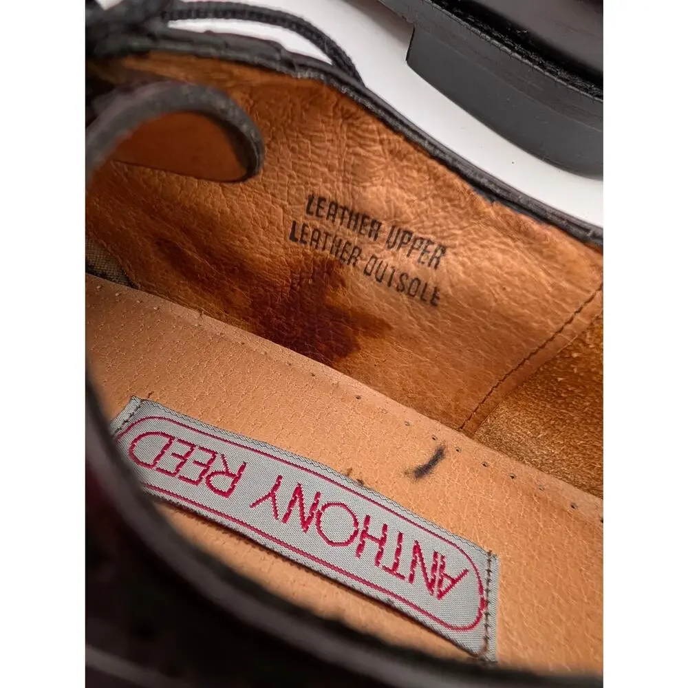 VTG Anthony Reed Burgundy Leather Cap-Toe Oxford Shoes Men's Size 11M
